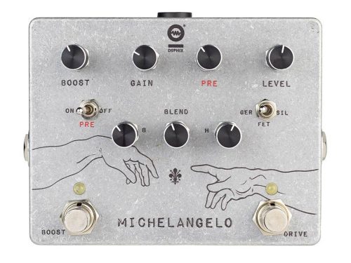 DX-MICH Dophix  MICHELANGELO overdrive plus, handbuilt analog effects pedal, w/ boost, blend and clipping selector