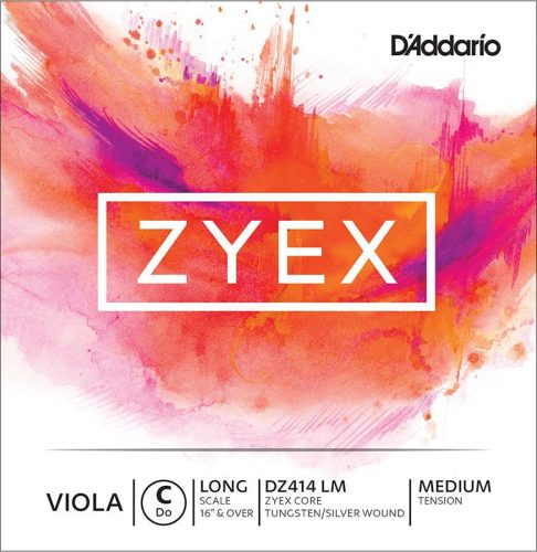 DZ414-LM D'Addario Zyex viola string C-4 16"+, medium, silver/tungsten