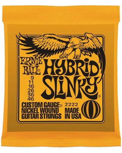 EB-2222 Ernie Ball  string set electric, nickel wound, hybrid slinky, 009-011-016-026-036-046