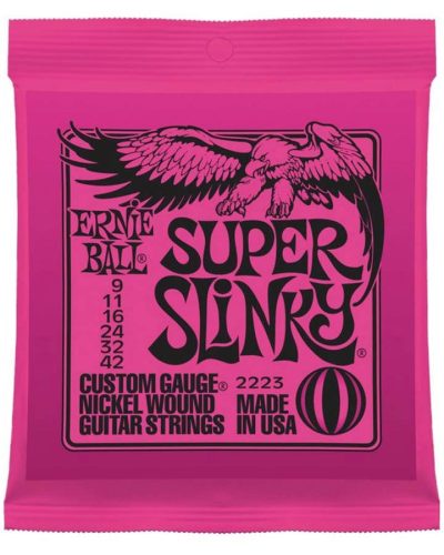 EB-2223 Ernie Ball  string set electric, nickel wound, super slinky, 009-011-016-024-032-042