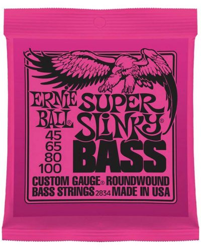 EB-2834 Ernie Ball  string set bass, roundwound, longscale, super slinky, 045-065-080-100