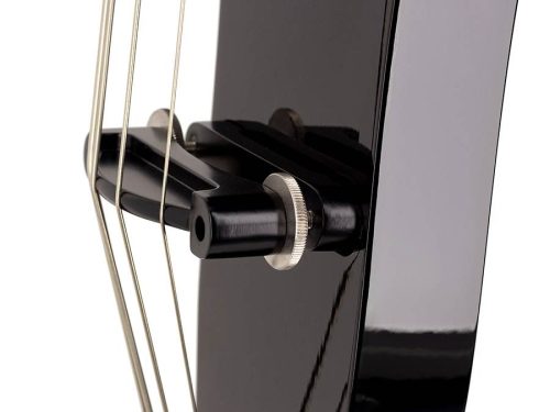 Leonardo EB-50-BK E-Kontrabass – aktiver Tonabnehmer, modernes Design, Stahlstachel, verstellbarer Steg, Tasche, Bogen, Kopfhörer