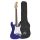 ED1/EB SX Standard Series electric guitar, with 3 single coil pickups and vintage tremolo, bag, electric blue