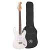 ED1/WT SX Standard Series electric guitar, with 3 single coil pickups and vintage tremolo, bag, white