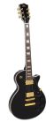 EH3-BK SX  LP Custom style electric guitar, mahagony body, plain maple top, set neck, black