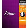 EL-11002 Elixir Nanoweb string set acoustic coated 80/20 bronze, extra light, 010-014-023-030-039-047