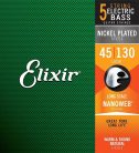 EL-14202 Elixir Nanoweb string set 5-string electric bass coated, light, 045-065-085-105-130