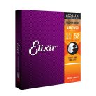 EL-16027 Elixir Nanoweb string set acoustic coated phosphor bronze, custom light, 011-015-022-032-042-052