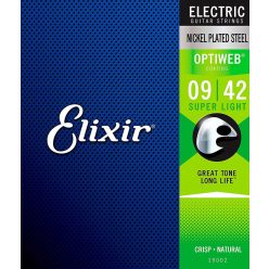   EL-19002 Elixir Optiweb string set electric coated, extra light, 009-011-016-024-032-042