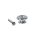 EP-RR-C Boston  strap buttons, metal, with screw, spherical model, diameter 17mm, 2-pack, chrome