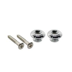   EP-S-C Boston  strap buttons, metal, with screw, v-model, diameter 15mm, 2-pack, chrome