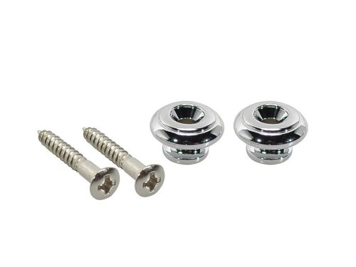 EP-S-C Boston  strap buttons, metal, with screw, v-model, diameter 15mm, 2-pack, chrome