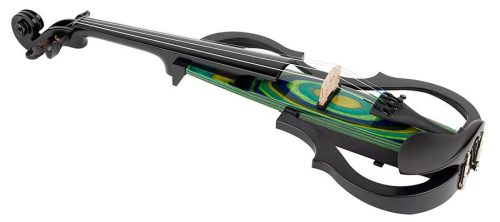 EV-40-GN Leonardo  electric violin with modern design, pre-amp, with bow, case, headphones, shoulder rest, green