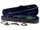 EV-40-GN Leonardo  electric violin with modern design, pre-amp, with bow, case, headphones, shoulder rest, green