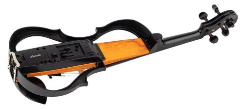 Leonardo EV-40-NT E-Geige – Naturfinish, modernes Design, Vorverstärker, mit Bogen, Etui, Kopfhörer, Schulterstütze