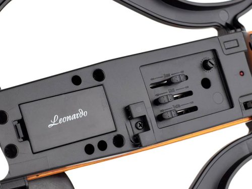 Leonardo EV-40-NT E-Geige – Naturfinish, modernes Design, Vorverstärker, mit Bogen, Etui, Kopfhörer, Schulterstütze