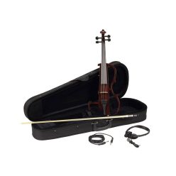   EV-50-W Leonardo  electric violin with Shadow active element, with case, headphones and ELS FBV-10  fiber bow