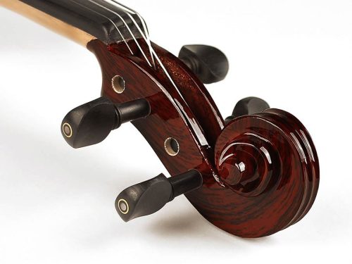 Leonardo EV-50-W E-Geige – traditionelles Design, Shadow aktives Tonabnehmersystem, mit Etui, Kopfhörer und ELS FBV-10 Bogen aus Fiberglas