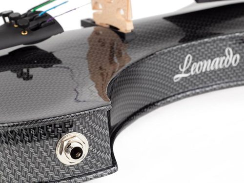 Leonardo EV-60-CB E-Geige – Elementary Serie, Hohlkörper, Shadow aktives System, Ebenholzgriffbrett & Wirbel, Carbon-Optik