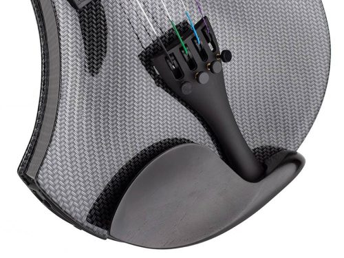 Leonardo EV-60-CB E-Geige – Elementary Serie, Hohlkörper, Shadow aktives System, Ebenholzgriffbrett & Wirbel, Carbon-Optik