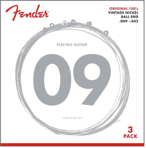 F-150L-3 Fender Original 150s string set electric, pure nickel, light, 009-011-016-024-032-042, 3 pack