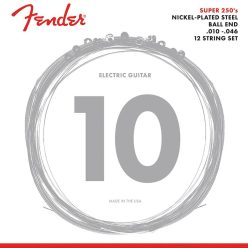   F-250-12 Fender Super 250s string set electric, nickel plated steel, 12-string, ball end, 010-046