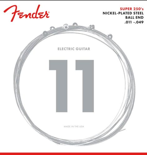 F-250M Fender Super 250s string set electric, nickel roundwound, medium, 011-014-018-028-038-049