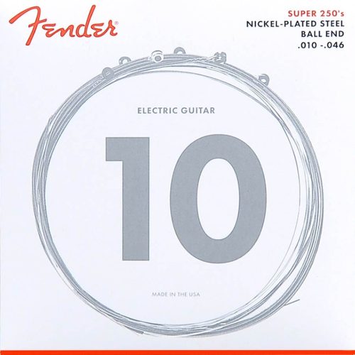 F-250R Fender Super 250s string set electric, nickel roundwound, regular, 010-013-017-026-036-046