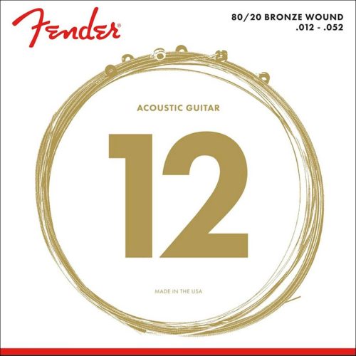 F-70L Fender 80/20 Bronze string set acoustic, bronze roundwound, light, 012-016-024-032-042-052