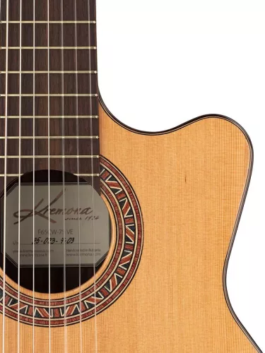 F65CW7SVE Kremona Performer Series 7-string classic guitar solid red cedar and indian rosewood, gloss finish - with Fishman Classic