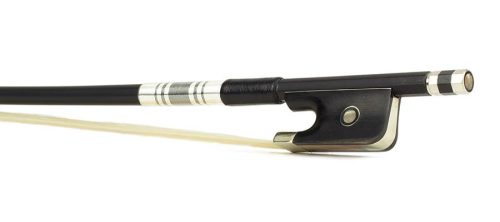 FBC-10/12 ELS  cello bow, 1/2, glass fiber/black, round, ebony frog, single eye, whalebone imitation