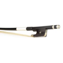   FBDF-25/12 ELS  french d. bass bow,1/2, carbon fiber/black, round, ebony frog, parisian eye, fully nickel mounted