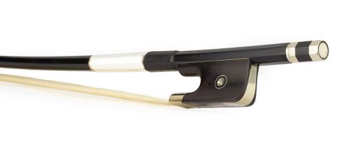 FBDF-25/12 ELS  french d. bass bow,1/2, carbon fiber/black, round, ebony frog, parisian eye, fully nickel mounted