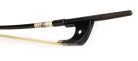 FBDG-10/12 ELS  german d. bass bow, 1/2, glass fiber/black, round, ebony frog, single eye, whalebone imitation