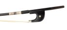 FBDG-10/12 ELS  german d. bass bow, 1/2, glass fiber/black, round, ebony frog, single eye, whalebone imitation