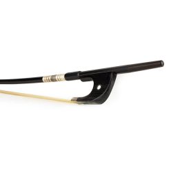   FBDG-10/14 ELS  german d. bass bow, 1/4, glass fiber/black, round, ebony frog, single eye, whalebone imitation