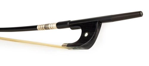 FBDG-10/34 ELS  german d. bass bow, 3/4, glass fiber/black, round, ebony frog, single eye, whalebone imitation