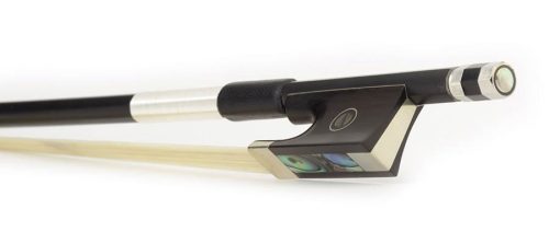 FBV-25/12 ELS  violin bow, 1/2, carbon fiber/black, round, ebony frog, parisian eye, fully nickel mounted