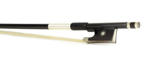 FBV-50/12 ELS  violin bow, 1/2, carbon fiber/pattern, round, ebony frog, parisian eye, fully nickel mounted