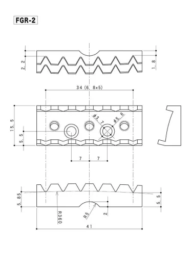 FGR-2GG Gotoh  locking nut, 41mm width, 34mm string spacing, top mount type, gold