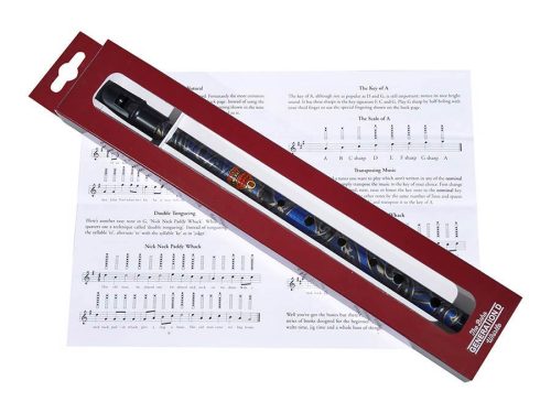 Generation FLB-D-BU „Boho“ Tin Whistle – Stimmung D, Messingkorpus, paisley-blaues Finish, Boho-Edition