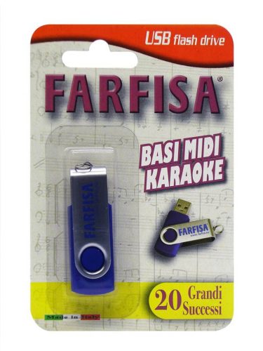 FM-20 Farfisa  USB flash memory stick with 20 karaoke hits in .KAR file format