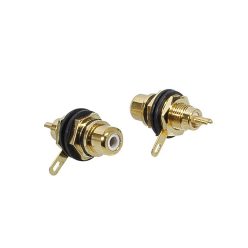   FRCA-10-BK Boston  tulp chassisdeel, female, metal gold lacker, gold contacts, 2 pcs, black ring