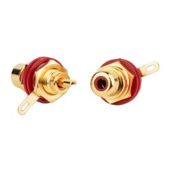   FRCA-10-RD Boston  tulp chassisdeel, female, metal gold lacker, gold contacts, 2 pcs, red ring