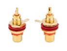 FRCA-10-RD Boston  tulp chassisdeel, female, metal gold lacker, gold contacts, 2 pcs, red ring