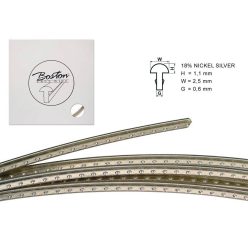   FW-1125068 Boston  fretwire, 5 m., 18% nickel silver, h=1,1 w=2,5 g=0,6mm, alternative for 6170, modern ST and TE