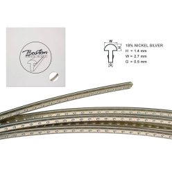   FW-1427058 Boston  fretwire, 5 m., 18% nickel silver, h=1,4 w=2,7 g=0,5mm, alternative for 6100, jumbo