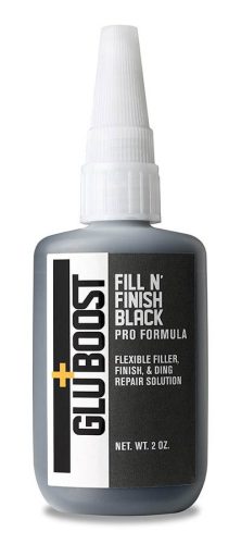 GBFNFBLK Gluboost  Fill n Finish black finisher cyanoacrylic glue, Pro formula, 2oz (59ml) bottle