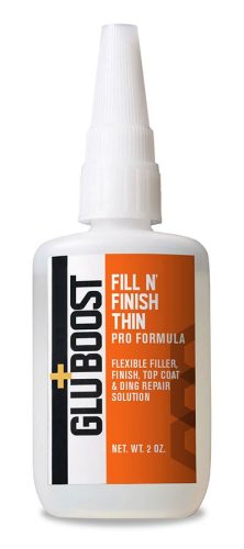 GBFNFT2 Gluboost  Fill n Finish thin finisher cyanoacrylic glue, Pro formula, 2oz (59ml) bottle