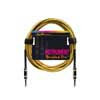 GC-262-3 Boston Braided Pro instrument cable, vintage yellow, 2 x jack metal, 3 meter